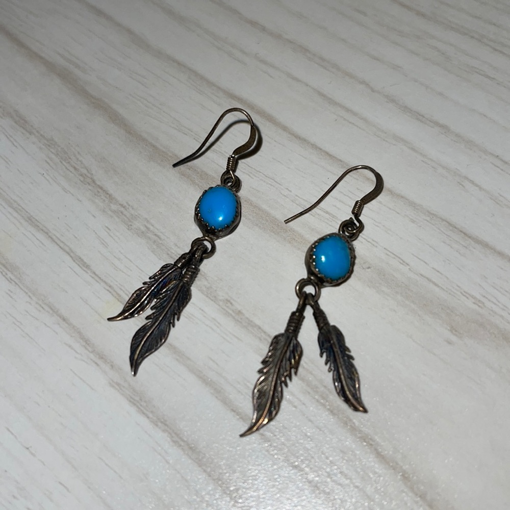 Turquoise sterling silver earrings